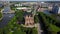 Aerial cityscape of Kant Island in Kaliningrad, Russia