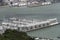 Aerial cityscape of leisure harbor at Oriental bay, Wellington, New Zealand