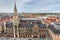 Aerial cityscape of Munich historical center with New Town Hall, town hall on Marienplatz. Germany