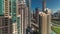 Aerial cityscape timelapse with modern architecture of Dubai downtown.