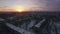 Aerial cityscape of winter St. Petersburg at sunrise, Russia