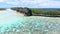 Aerial, Cliffs of Lekiny, Mouli bridge lagoon . Ouvea Island. New Caledonia.