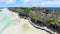 Aerial, Cliffs of Lekiny, Mouli bridge lagoon . Ouvea Island. New Caledonia.