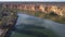 aerial clip flying backward and facing downstream of the murray river big bend