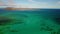 Aerial clip of the island of Lobos looking tropical in Fuerteventura