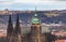 Aerial close up view of Metropolitan Cathedral of Saints Vitus, Czech