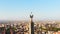 Aerial close up view monument at top of cascade complex in Yerevan capital Armenia,