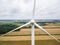 Aerial close-up of windmill turbine