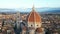 Aerial close view of the Florence Cathedral or Duomo di Firenze at sunset, Italy