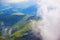 Aerial cloudy mountain landscape view,aerial nature landscape