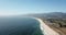 Aerial coastal cliffs of half moon bay near San Francisco Bay Area, California USA