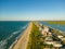 Aerial coastline view of Wrightsville Beach NC USA