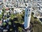 Aerial Coit Tower and Telegraph Hill neighborhood in San Francis