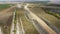 AERIAL: Construction of new highways in countryside
