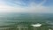 Aerial copter shot of the Pacific ocean and highway