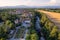 Aerial countryside view - Historic roman old fortress