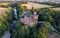 Aerial countryside view - Historic roman old fortress