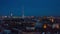 AERIAL: Day to Night Drone Hyper Lapse, Motion Time Lapse over Berlin with Alexanderplatz TV Tower view and beautiful
