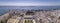 Aerial daytime view of Olhao downtown and Marina seascape, water