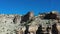 Aerial descent steep desert mountain Nine Mile Canyon Utah 4K