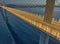 Aerial detail of the Peljesac bridge at dusk