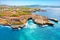 Aerial from Devil`s Tear at Nusa Lembongan Bali Indonesia