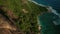 Aerial dolly tilt up over south end of beach Anse Source d`Argent