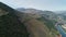 Aerial of Douro terraced vineyards in Portugal