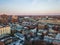 Aerial of Downtown Baltimore, Maryland from The Mount Vernon Place