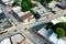 Aerial of downtown Ingersoll, Ontario, Canada