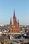 aerial of downtown Wiesbaden with view to the Marktkirche - engl: Market church