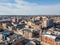 Aerial of Downtown York, Pennsylvania next to the Historic District in Royal Square