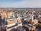 Aerial of Downtown York, Pennsylvania next to the Historic District in Royal Square