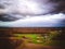 Aerial of Dramatic Sky Over Baseball Fields