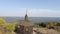 Aerial drone flight over wooden church in Vytachiv, Kyiv oblast., Ukraine