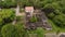 Aerial Drone Flyby Shot of Old Deutsch German Colonial Fort in Bagamoyo Historical city part near the Dar Es Salaam on