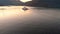 Aerial drone footage of a car ferry near Bowen Island near Vancouver BC at sunset. 24FPS 4K