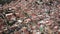 Aerial drone footage of Comuna 13 slums, favela in Medellin, Colombia.