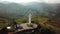 Aerial drone footage of Cristo Rey in Cali, Colombia. Jesus statue.