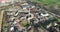 Aerial drone footage displaying the advanced technology and operations used in sorting and recycling waste materials at