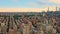 Aerial drone footage of New York midtown skyline