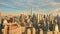 Aerial drone footage of New York skyline