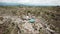 Aerial drone footage of Piscina natural mineral in the Tatacoa desert, Colombia