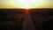 Aerial drone highway view. sunset