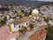 Aerial drone hsot of Guadalupe Church in San Cristobal de las Casas. Iglesia de Nuestra Senora de Guadalupe on the hill