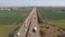 Aerial drone hyperlapse of busy highway traffic on German Autobahn multi lane road, Hyper Lapse Time Lapse