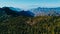 aerial drone image of beautiful stunning landscape view off the Roque Nublo track at Gran Canaria Spain with a valleys and many