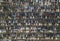 Aerial drone image of many cars parked on parking lot, top view