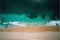 Aerial drone image view, straight down. Beautiful beach and perfect clear water, Generative Ai