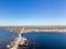 Aerial drone inspection photo Matlacha Florida Hurricane Ian aftermath damage and debris from flooding and storm surge